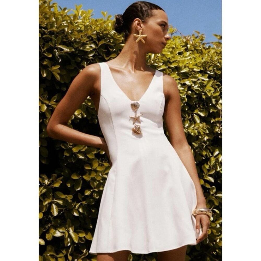 Amanda Uprichard Aries Mini Dress in White S